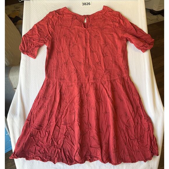 Old Navy Youth GirlDress XL (14) Red Animal Print Fit & Flare Birds Short Sleeve - Picture 10 of 10